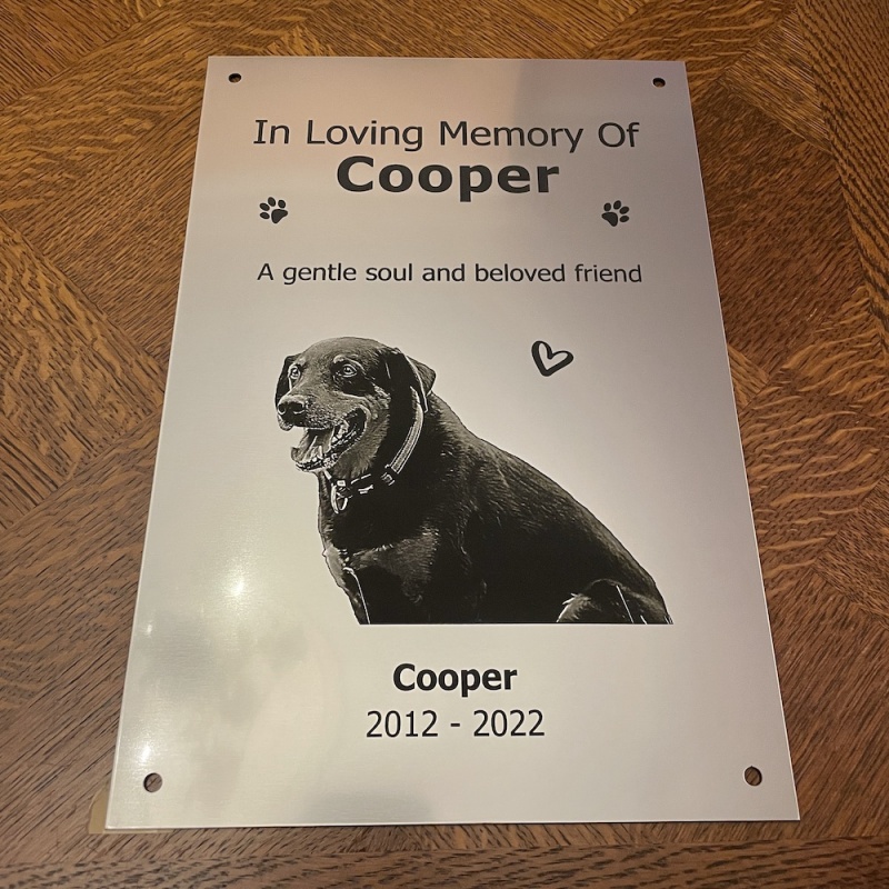Custom Sizes Memorial plaque in remembrance plaque with photograph personalised custom size memorial plaques in centimetres various colours